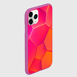 Чехол iPhone 11 Pro матовый Розово-оранжевые плиты, цвет: 3D-фиолетовый — фото 2