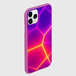 Чехол iPhone 11 Pro матовый Синие плиты с фиолетовым свечением, цвет: 3D-фиолетовый — фото 2