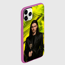 Чехол iPhone 11 Pro матовый Bones держит трость, цвет: 3D-фиолетовый — фото 2