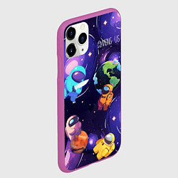 Чехол iPhone 11 Pro матовый Among Us космос, цвет: 3D-фиолетовый — фото 2