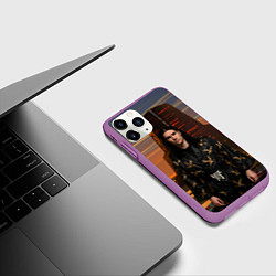 Чехол iPhone 11 Pro матовый Bones в халате с журавлями, цвет: 3D-фиолетовый — фото 2