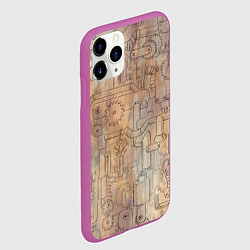 Чехол iPhone 11 Pro матовый Стимпанк элементы, цвет: 3D-фиолетовый — фото 2