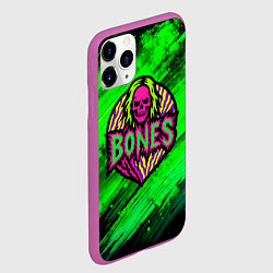 Чехол iPhone 11 Pro матовый Bones лого с черепом, цвет: 3D-фиолетовый — фото 2