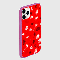 Чехол iPhone 11 Pro матовый Текстура красной гавайской рубашки, цвет: 3D-фиолетовый — фото 2