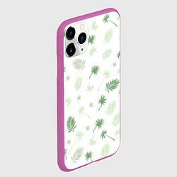 Чехол iPhone 11 Pro матовый Текстура белой гавайской рубашки, цвет: 3D-фиолетовый — фото 2