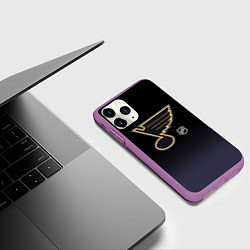 Чехол iPhone 11 Pro матовый Сент Луис Блюз - градиент, цвет: 3D-фиолетовый — фото 2