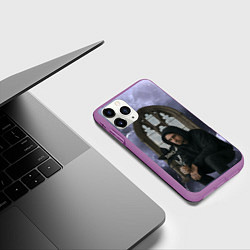 Чехол iPhone 11 Pro матовый Bones в стиле готики, цвет: 3D-фиолетовый — фото 2