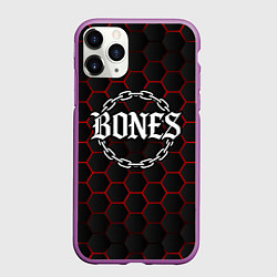 Чехол iPhone 11 Pro матовый Bones лого в цепях