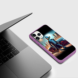 Чехол iPhone 11 Pro матовый Бендер с пистолетом - Нью-Йоркская мафия, цвет: 3D-фиолетовый — фото 2