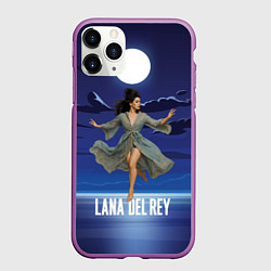 Чехол iPhone 11 Pro матовый Lana Del Rey танцует под луной, цвет: 3D-фиолетовый