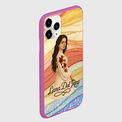 Чехол iPhone 11 Pro матовый Lana Del Rey в платье с цветами, цвет: 3D-фиолетовый — фото 2