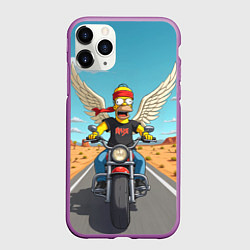 Чехол iPhone 11 Pro матовый Летящий в даль Гомер - Ария, цвет: 3D-фиолетовый