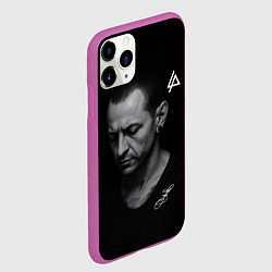 Чехол iPhone 11 Pro матовый Честер Беннингтон - легенда, цвет: 3D-фиолетовый — фото 2
