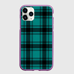 Чехол iPhone 11 Pro матовый Checkered dark blue, цвет: 3D-фиолетовый