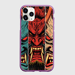 Чехол iPhone 11 Pro матовый Demons Oni - neuroart, цвет: 3D-фиолетовый