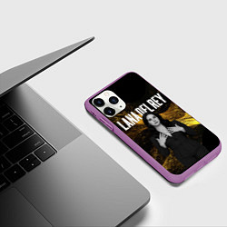 Чехол iPhone 11 Pro матовый Lana Del Rey в черном платье, цвет: 3D-фиолетовый — фото 2