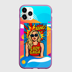Чехол iPhone 11 Pro матовый Леди Гага в стиле комиксов, цвет: 3D-фиолетовый