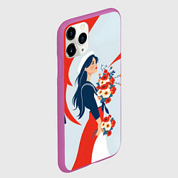 Чехол iPhone 11 Pro матовый Морячка встречает своего, цвет: 3D-фиолетовый — фото 2