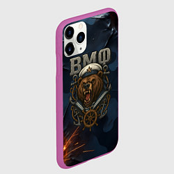 Чехол iPhone 11 Pro матовый ВМФ агрессивный медведь, цвет: 3D-фиолетовый — фото 2