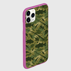 Чехол iPhone 11 Pro матовый Камуфляж рыболовный, цвет: 3D-фиолетовый — фото 2