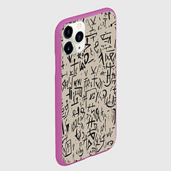 Чехол iPhone 11 Pro матовый Иероглифы маори, цвет: 3D-фиолетовый — фото 2