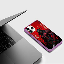Чехол iPhone 11 Pro матовый Oni воин самурай, цвет: 3D-фиолетовый — фото 2