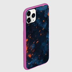 Чехол iPhone 11 Pro матовый Синий камуфляж с искрами, цвет: 3D-фиолетовый — фото 2