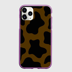 Чехол iPhone 11 Pro матовый Коричневая коровья расцветка