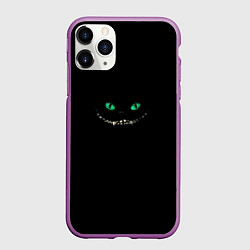 Чехол iPhone 11 Pro матовый Чеширский кот Тима Бёртона, цвет: 3D-фиолетовый