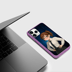 Чехол iPhone 11 Pro матовый Сиратори Айра школьница, цвет: 3D-фиолетовый — фото 2