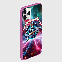 Чехол iPhone 11 Pro матовый Гитарист Бендер рок группы Футурама, цвет: 3D-фиолетовый — фото 2