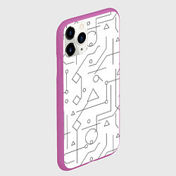 Чехол iPhone 11 Pro матовый Техно-Геометрия на белое, цвет: 3D-фиолетовый — фото 2