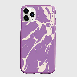 Чехол iPhone 11 Pro матовый Разломы на лиловом, цвет: 3D-фиолетовый