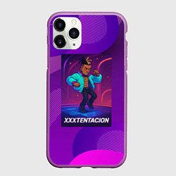 Чехол iPhone 11 Pro матовый XXXTentacion танцует в стиле 80х, цвет: 3D-фиолетовый