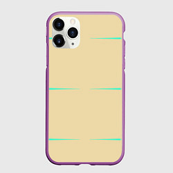 Чехол iPhone 11 Pro матовый Color beige green stripes, цвет: 3D-фиолетовый