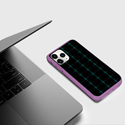 Чехол iPhone 11 Pro матовый Color black blue crosses, цвет: 3D-фиолетовый — фото 2