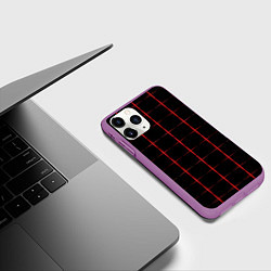 Чехол iPhone 11 Pro матовый Color black red crosses, цвет: 3D-фиолетовый — фото 2