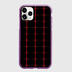 Чехол iPhone 11 Pro матовый Color black red crosses, цвет: 3D-фиолетовый