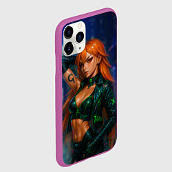 Чехол iPhone 11 Pro матовый Нами киберпанк реализм, цвет: 3D-фиолетовый — фото 2
