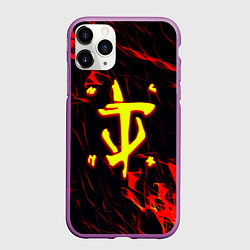Чехол iPhone 11 Pro матовый Doom огненные искры, цвет: 3D-фиолетовый