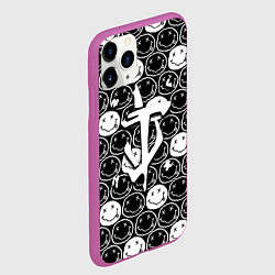 Чехол iPhone 11 Pro матовый Doom x nirvana pattern, цвет: 3D-фиолетовый — фото 2