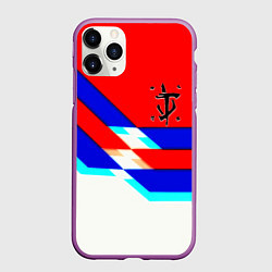 Чехол iPhone 11 Pro матовый Doom geometry cyber sport, цвет: 3D-фиолетовый