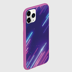 Чехол iPhone 11 Pro матовый Абстракция бело синие красные полосы, цвет: 3D-фиолетовый — фото 2