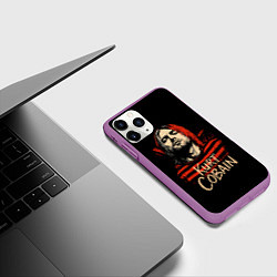 Чехол iPhone 11 Pro матовый Курт Кобейн, Нирвана, цвет: 3D-фиолетовый — фото 2