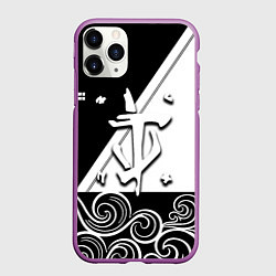 Чехол iPhone 11 Pro матовый Doom стильная геометрия, цвет: 3D-фиолетовый