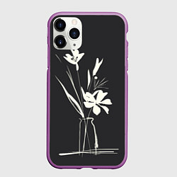 Чехол iPhone 11 Pro матовый Ваза с цветами, цвет: 3D-фиолетовый