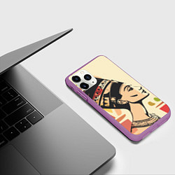 Чехол iPhone 11 Pro матовый Нефертити, цвет: 3D-фиолетовый — фото 2