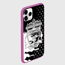 Чехол iPhone 11 Pro матовый Liverpool текстура спорт, цвет: 3D-фиолетовый — фото 2