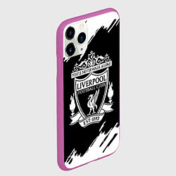 Чехол iPhone 11 Pro матовый Liverpool белые краски штрихи, цвет: 3D-фиолетовый — фото 2