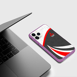 Чехол iPhone 11 Pro матовый Mitsubishi - красный и серый, цвет: 3D-фиолетовый — фото 2